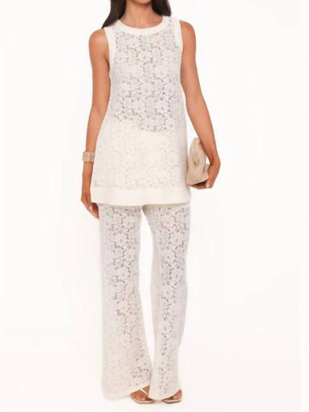 NEW PETAL & PUP womeon's sammy embroidered set in cream